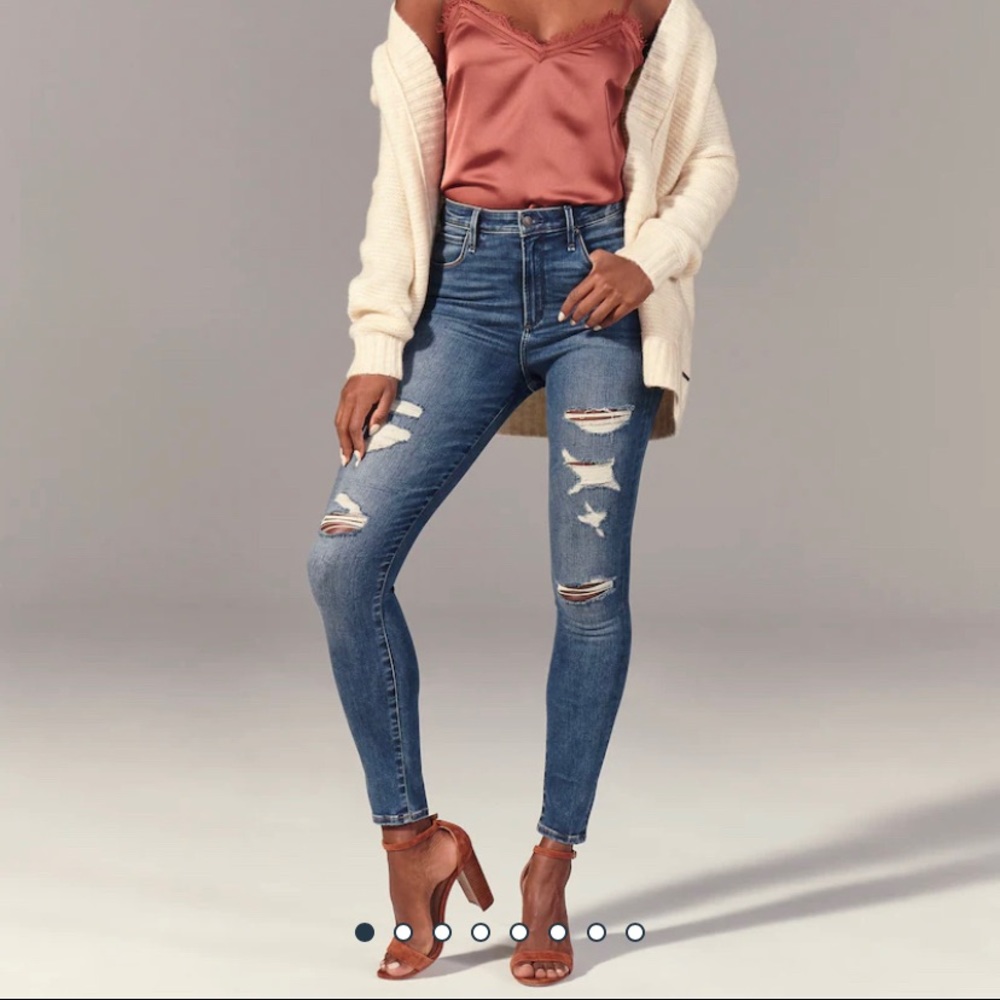 Abercombie & Fitch Curve Love High Rise Super Skinny Jeans